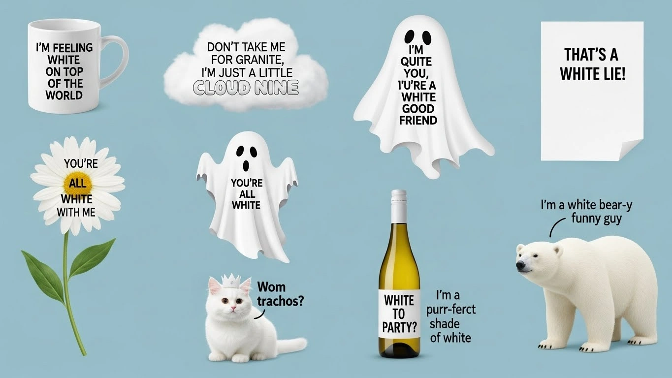 Soap and Foam White Puns