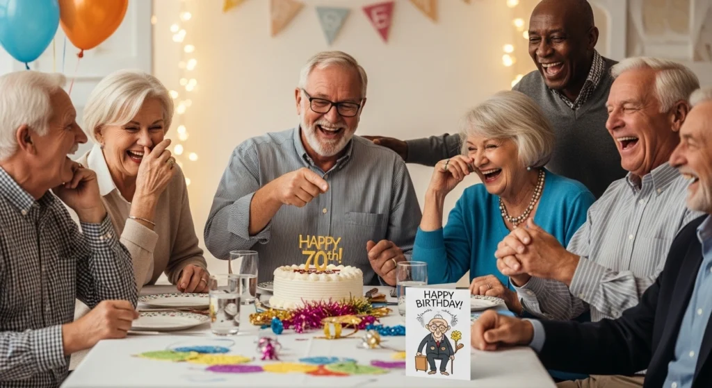 Humorous 70th Birthday Wishes for a Woman