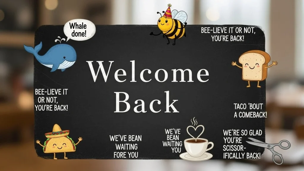 welcome back puns
